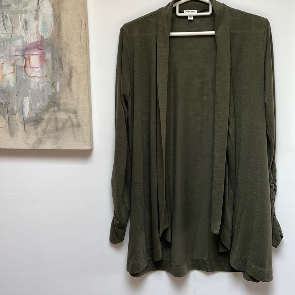 Nine West knit 3/4 length swing jacket